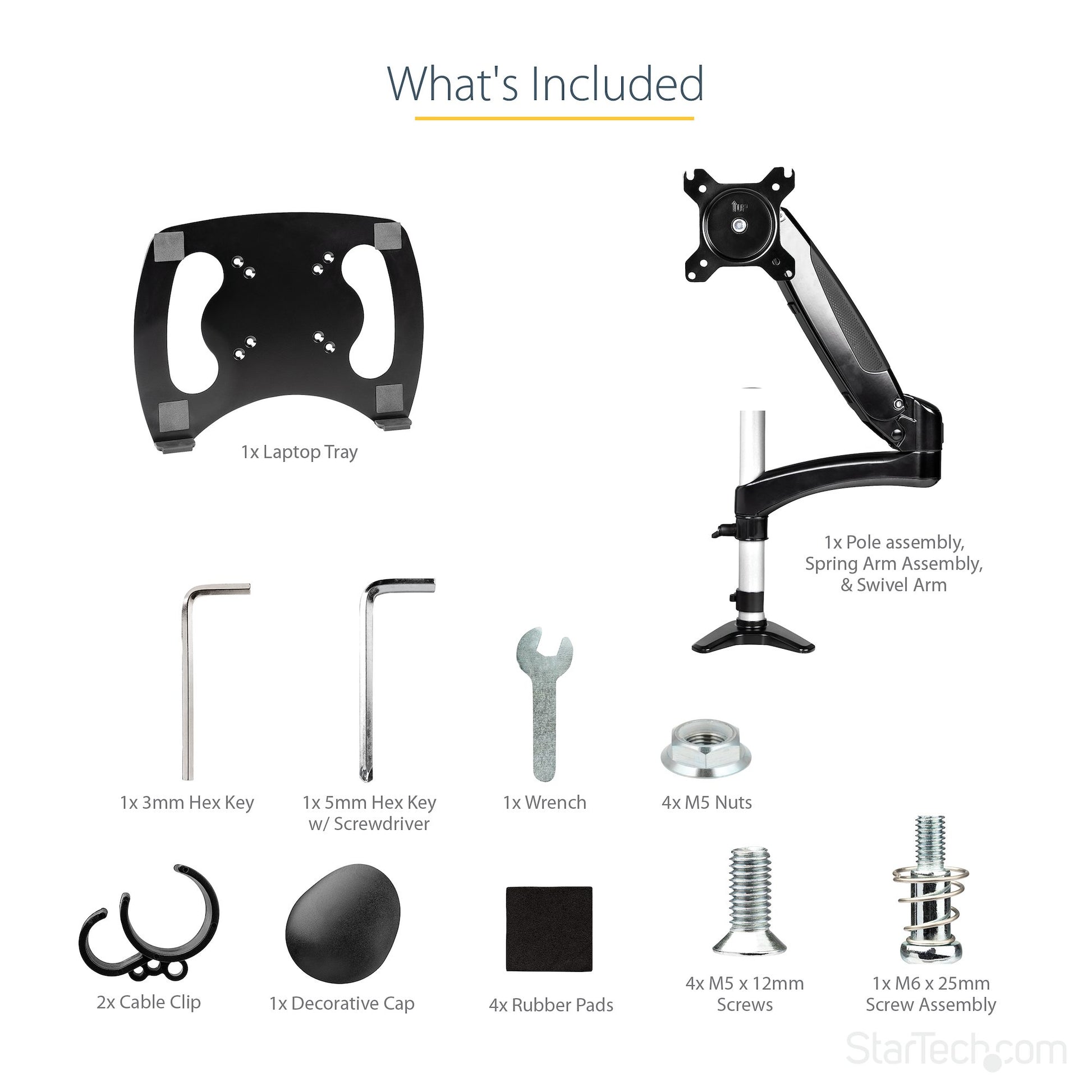 StarTech.com ARMUNONB1 laptop stand Laptop & monitor arm Black