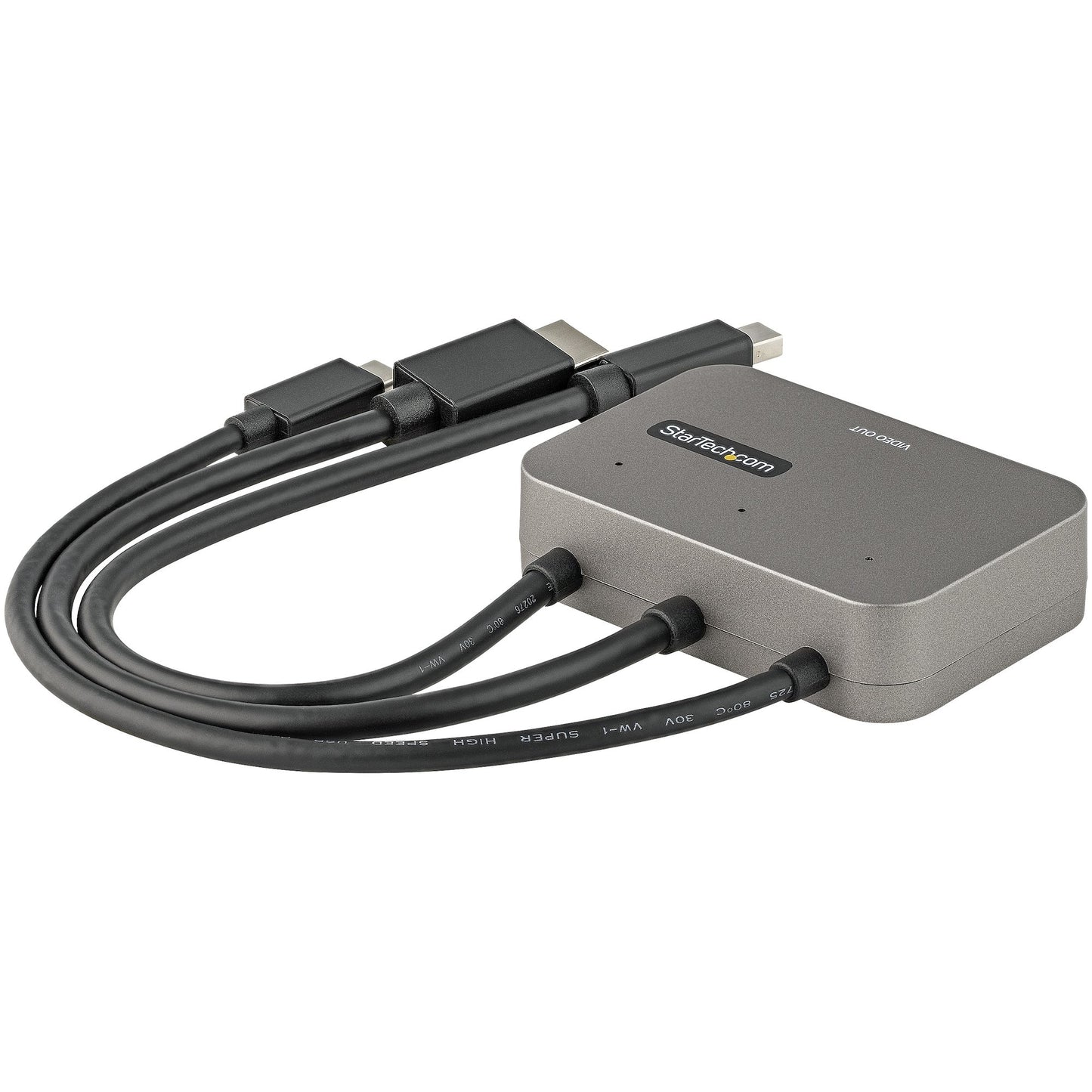 StarTech.com CDPHDMDP2HD video cable adapter 10.6" (0.27 m) HDMI + USB HDMI + Mini DisplayPort + USB Type-C Black, Silver