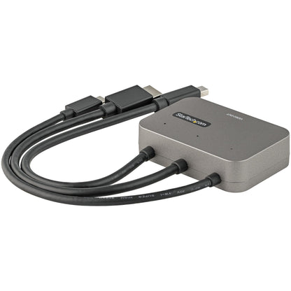 StarTech.com CDPHDMDP2HD video cable adapter 10.6" (0.27 m) HDMI + USB HDMI + Mini DisplayPort + USB Type-C Black, Silver