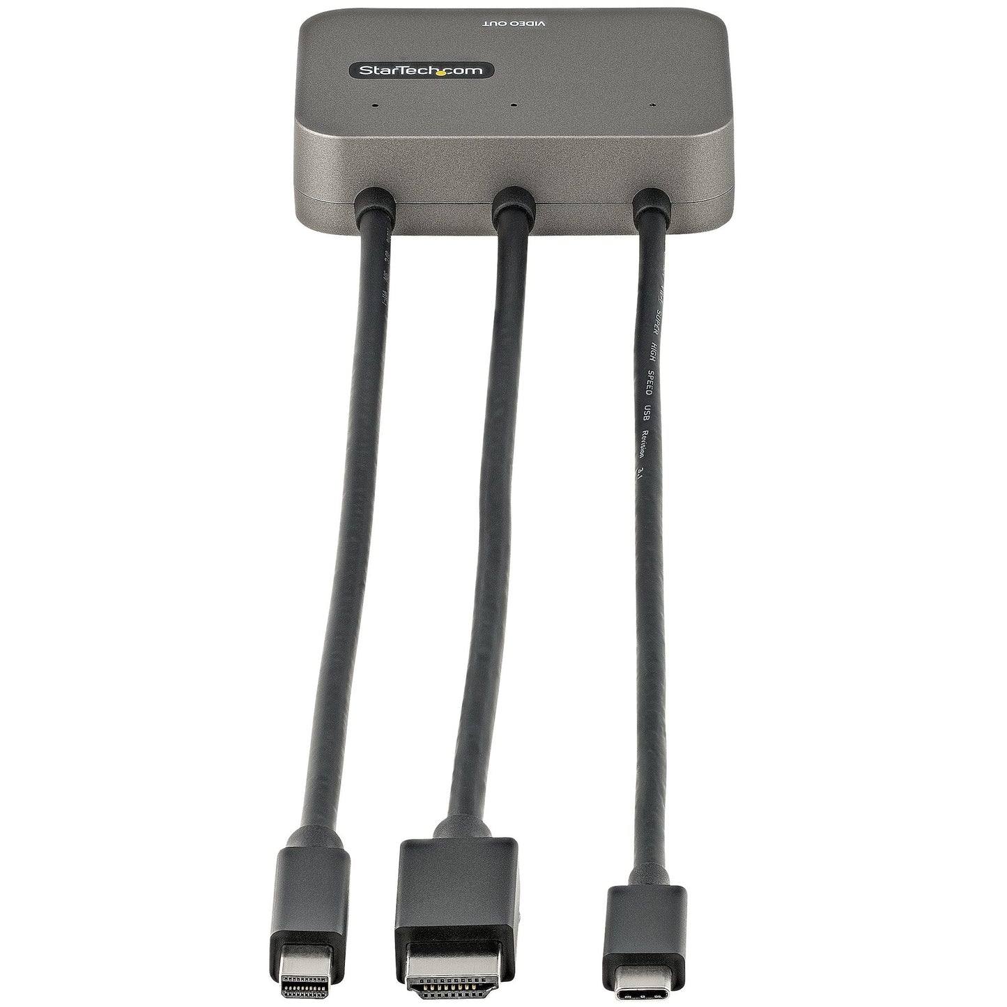 StarTech.com CDPHDMDP2HD video cable adapter 10.6" (0.27 m) HDMI + USB HDMI + Mini DisplayPort + USB Type-C Black, Silver