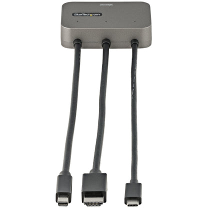 StarTech.com CDPHDMDP2HD video cable adapter 10.6" (0.27 m) HDMI + USB HDMI + Mini DisplayPort + USB Type-C Black, Silver