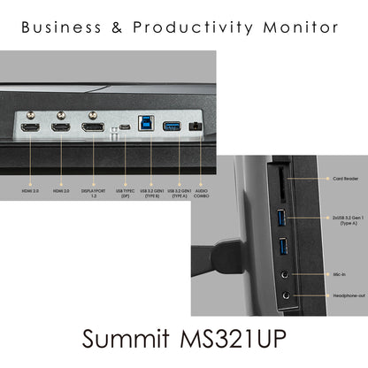 MSI Summit MS321UP computer monitor 32" 3840 x 2160 pixels 4K Ultra HD LED Black, Gold