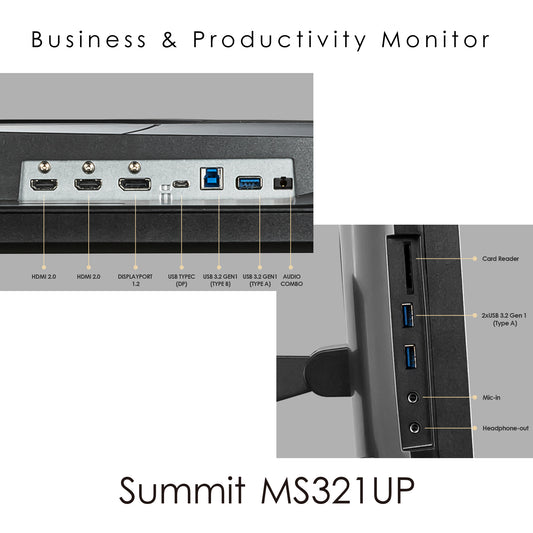 MSI Summit MS321UP computer monitor 32" 3840 x 2160 pixels 4K Ultra HD LED Black, Gold