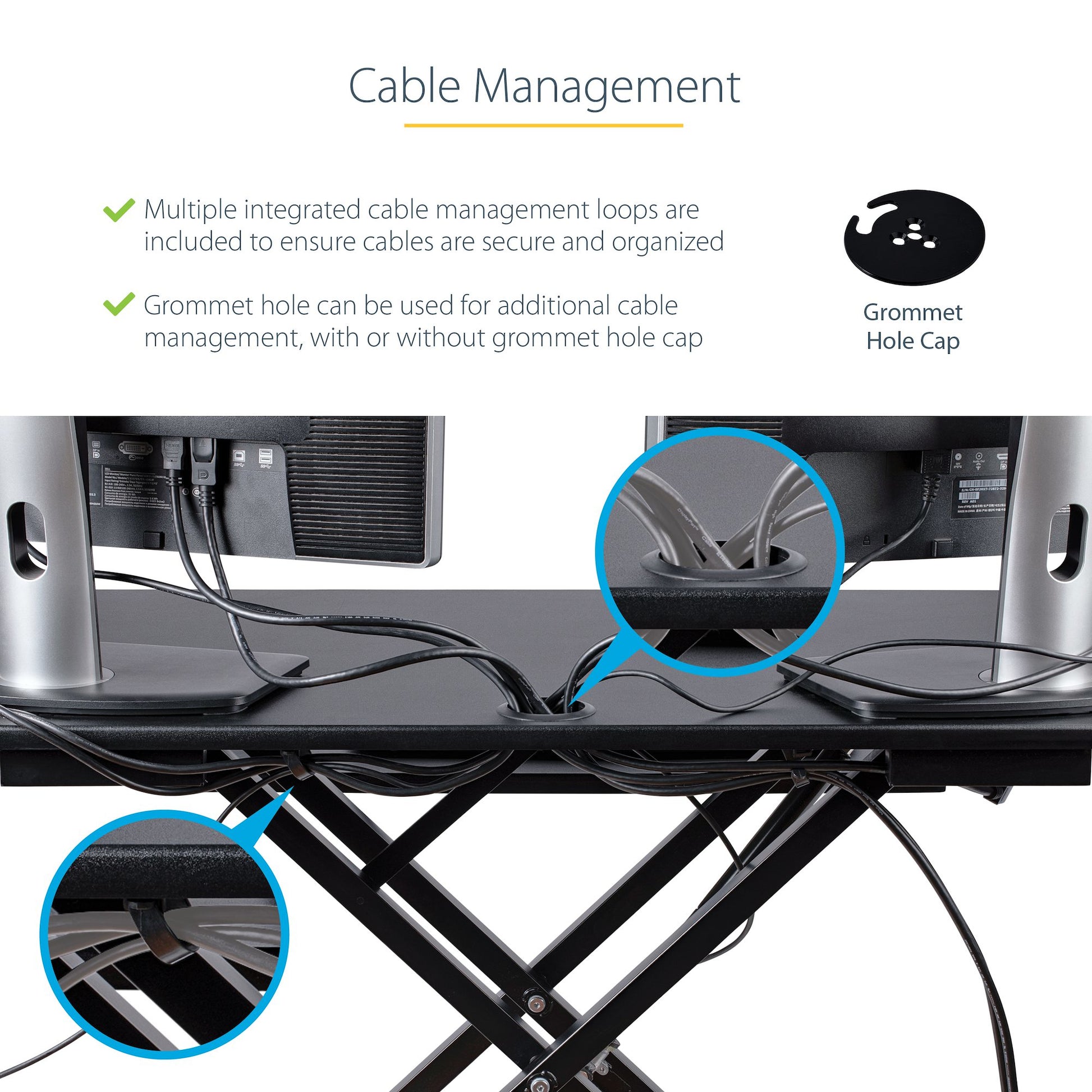 StarTech.com Corner Sit Stand Desk Converter with Keyboard Tray - Large Surface (35" x 21") - Height Adjustable Ergonomic Desktop/Tabletop Standing Workstation - Supports Dual Monitors