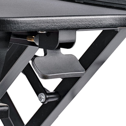 StarTech.com Corner Sit Stand Desk Converter with Keyboard Tray - Large Surface (35" x 21") - Height Adjustable Ergonomic Desktop/Tabletop Standing Workstation - Supports Dual Monitors