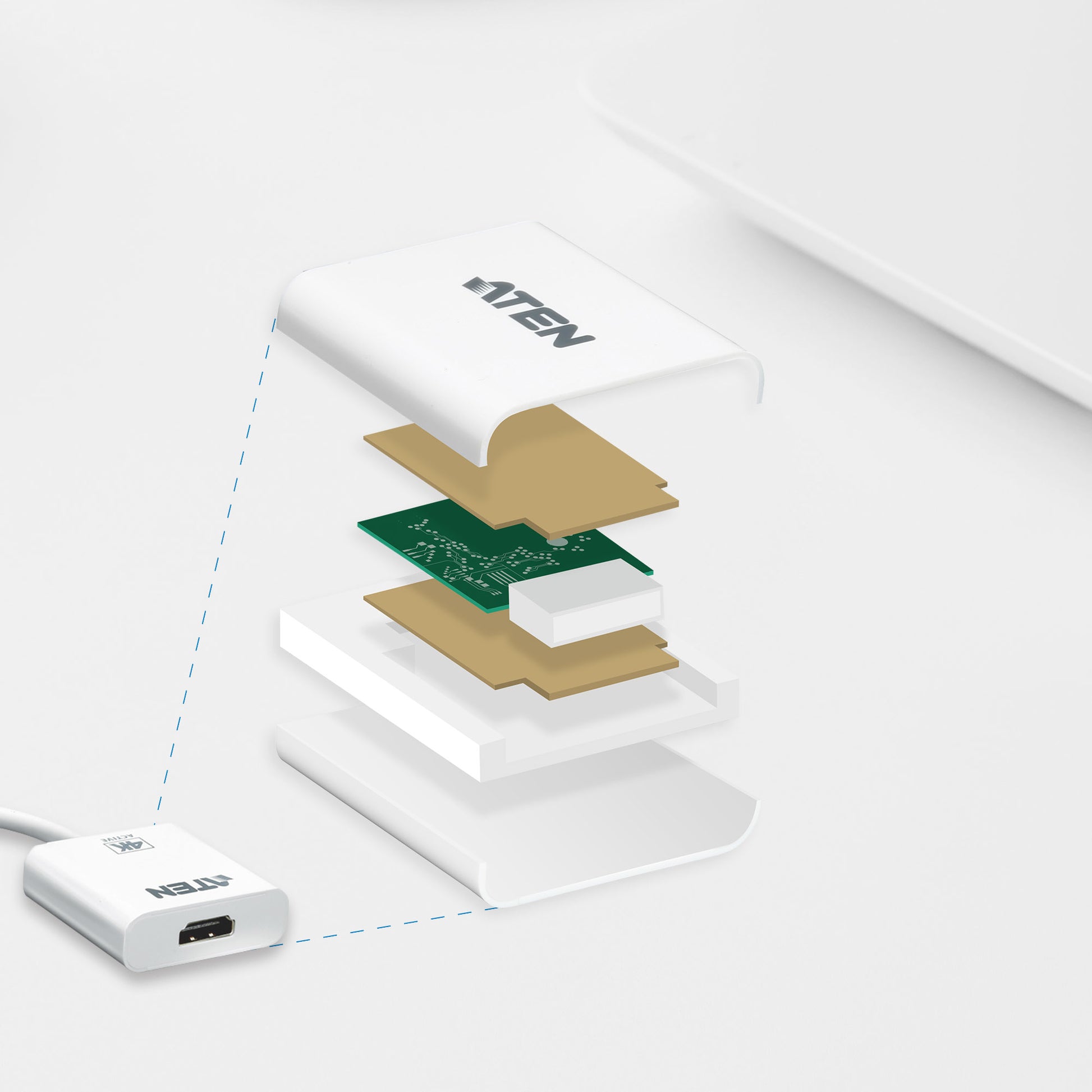ATEN VC981 video cable adapter Mini DisplayPort HDMI White