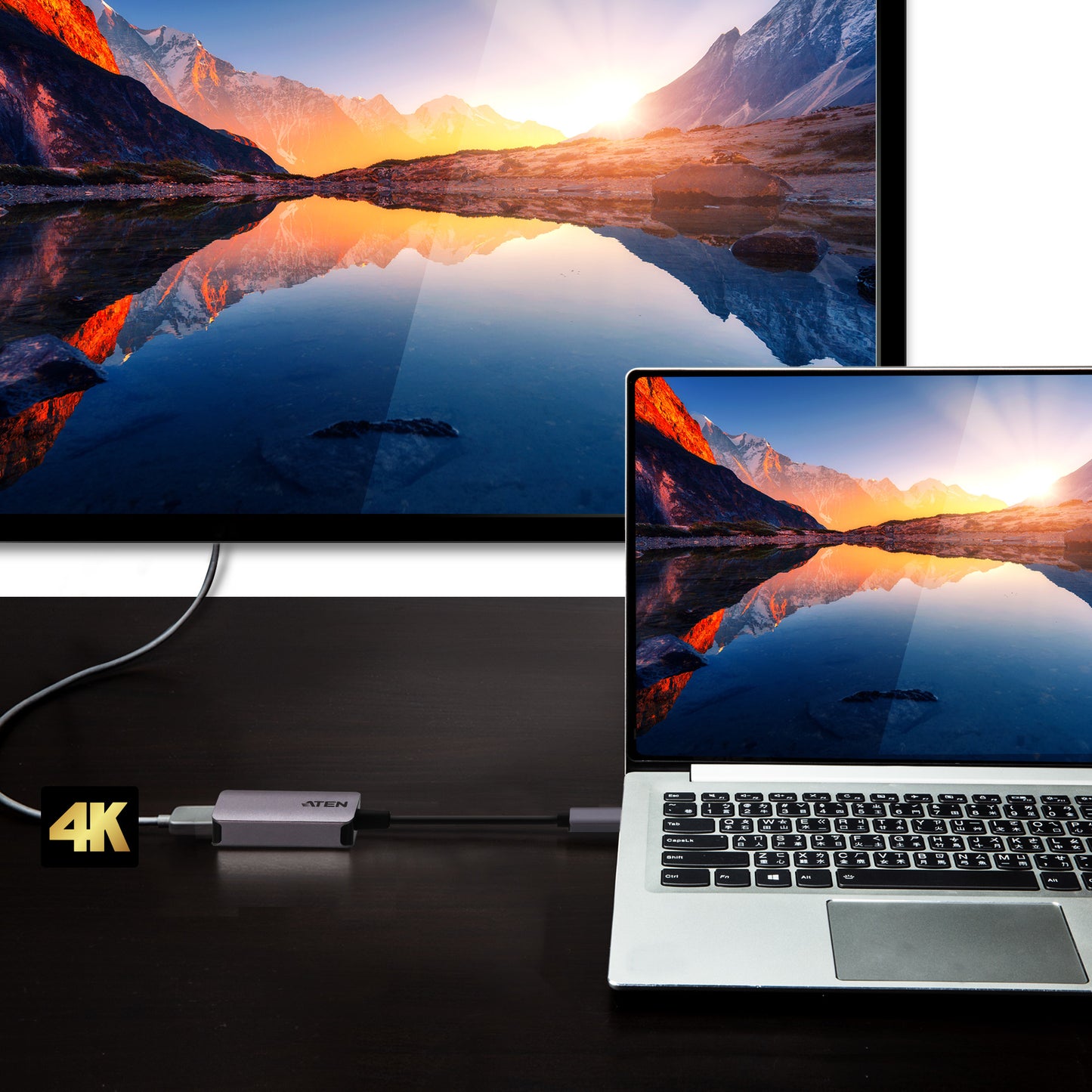 ATEN UC3008A1 video cable adapter 6.06" (0.154 m) USB Type-C HDMI Type A (Standard) Aluminum, Black