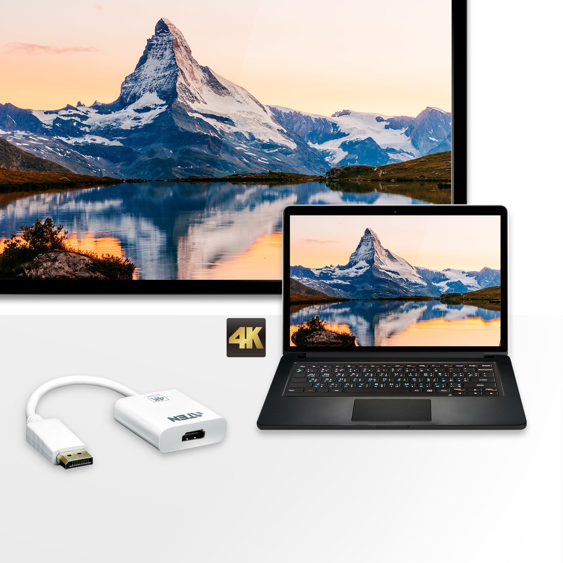 ATEN VC986 video cable adapter DisplayPort HDMI White