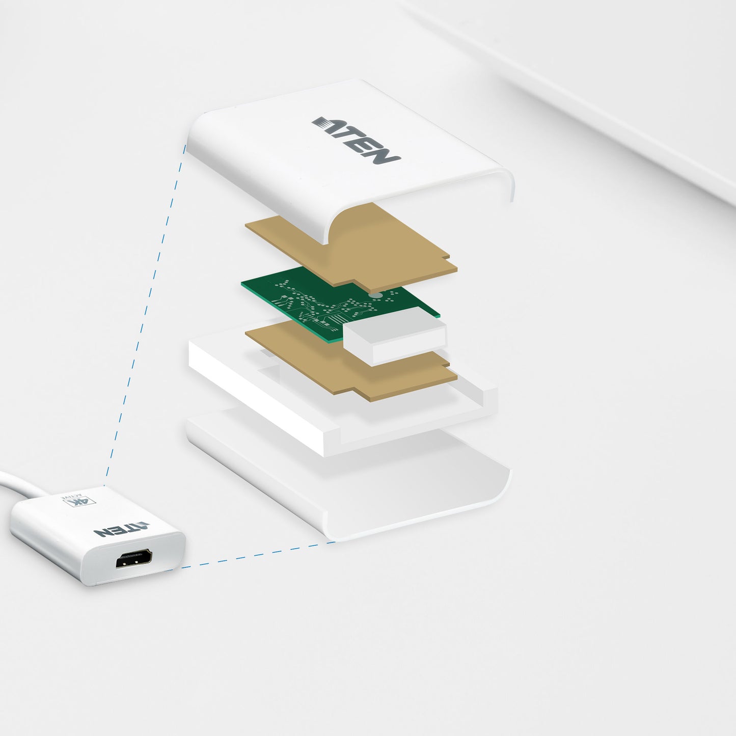 ATEN VC986 video cable adapter DisplayPort HDMI White