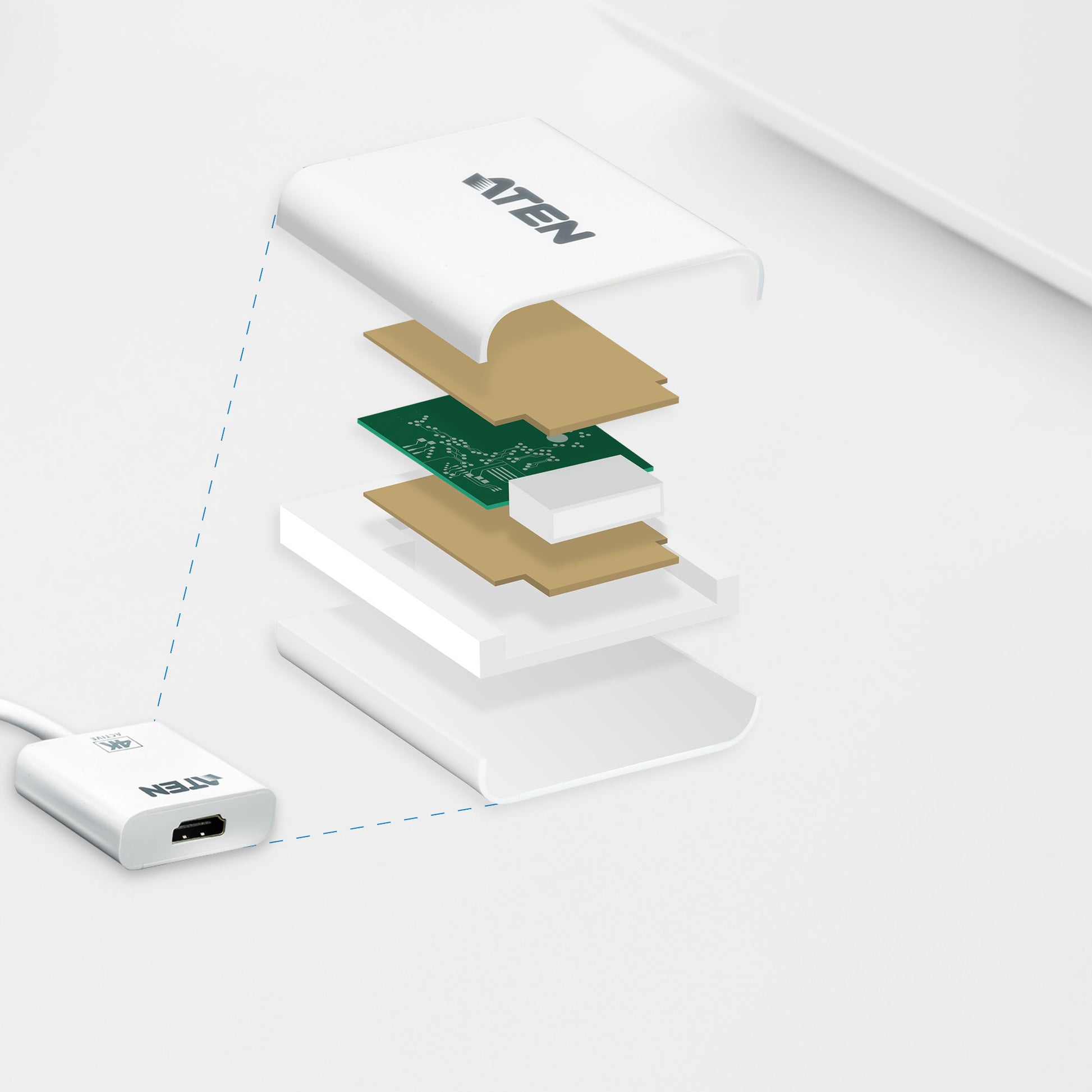 ATEN VC986 video cable adapter DisplayPort HDMI White