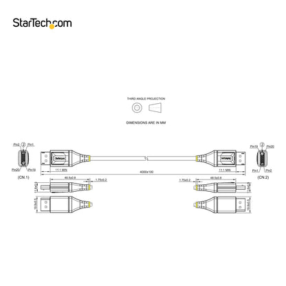 StarTech.com DP14VMM4M DisplayPort cable 157.5" (4 m) Gray, Black