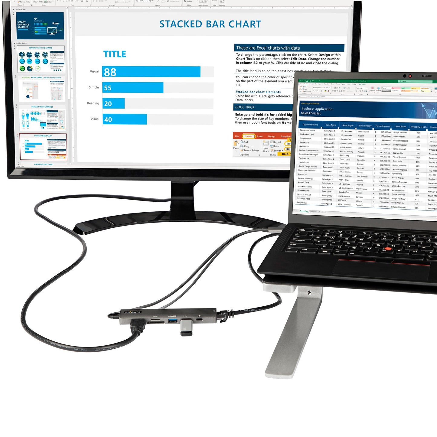 StarTech.com DKT30CHSDPD1 laptop dock/port replicator Wired USB 3.2 Gen 1 (3.1 Gen 1) Type-C Black, Gray