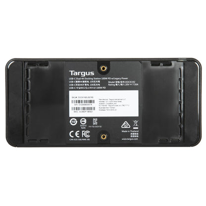 Targus DOCK192USZ laptop dock/port replicator USB 3.2 Gen 2 (3.1 Gen 2) Type-C Black