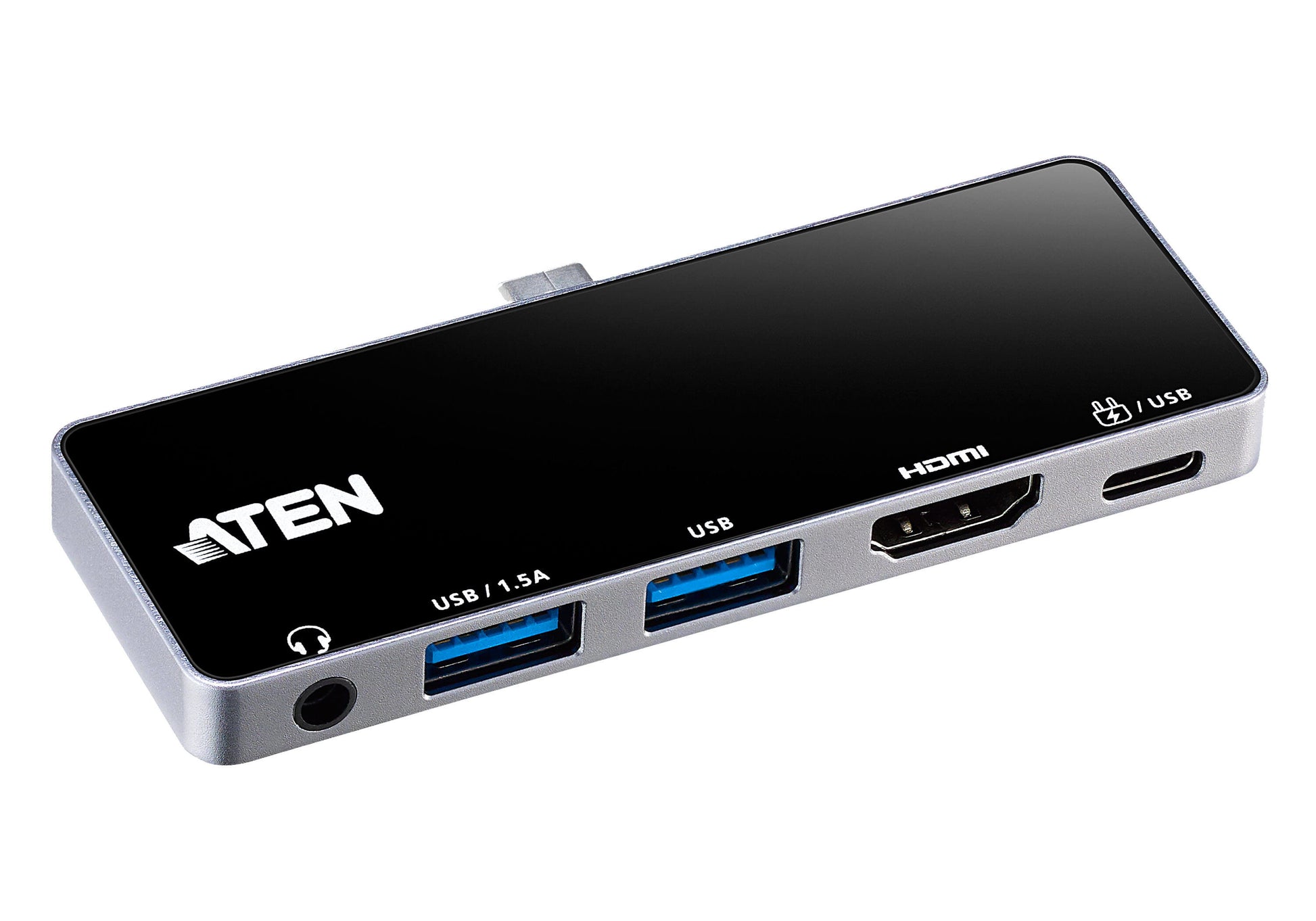 ATEN UH3238 laptop dock/port replicator Docking USB 3.2 Gen 1 (3.1 Gen 1) Type-C Black, Silver