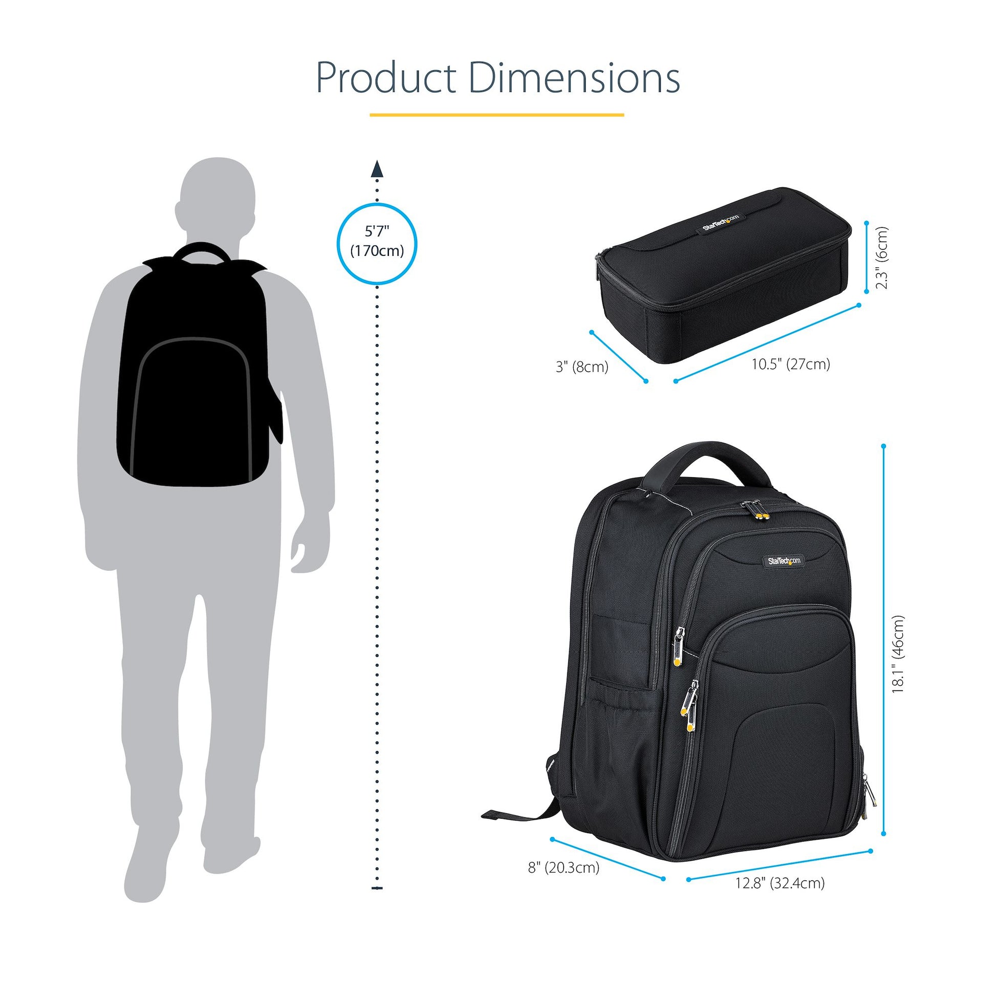 StarTech.com NTBKBAG173 laptop case 17.3" Backpack Black