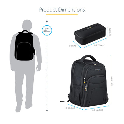 StarTech.com NTBKBAG173 laptop case 17.3" Backpack Black