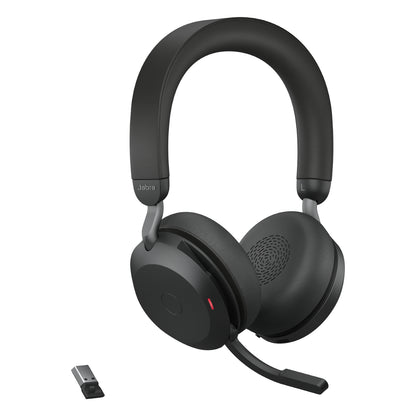 Jabra Evolve2 75 Headset Wired & Wireless Head-band Office/Call center Bluetooth Charging stand Black