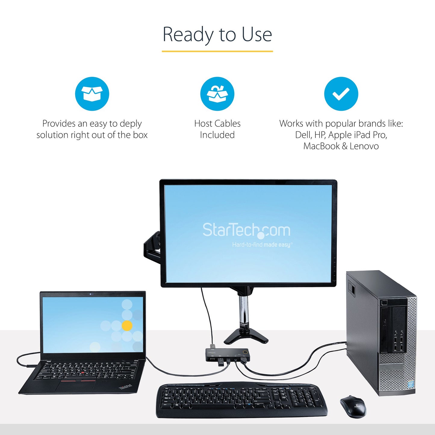 StarTech.com SV221HUC4K KVM switch Black