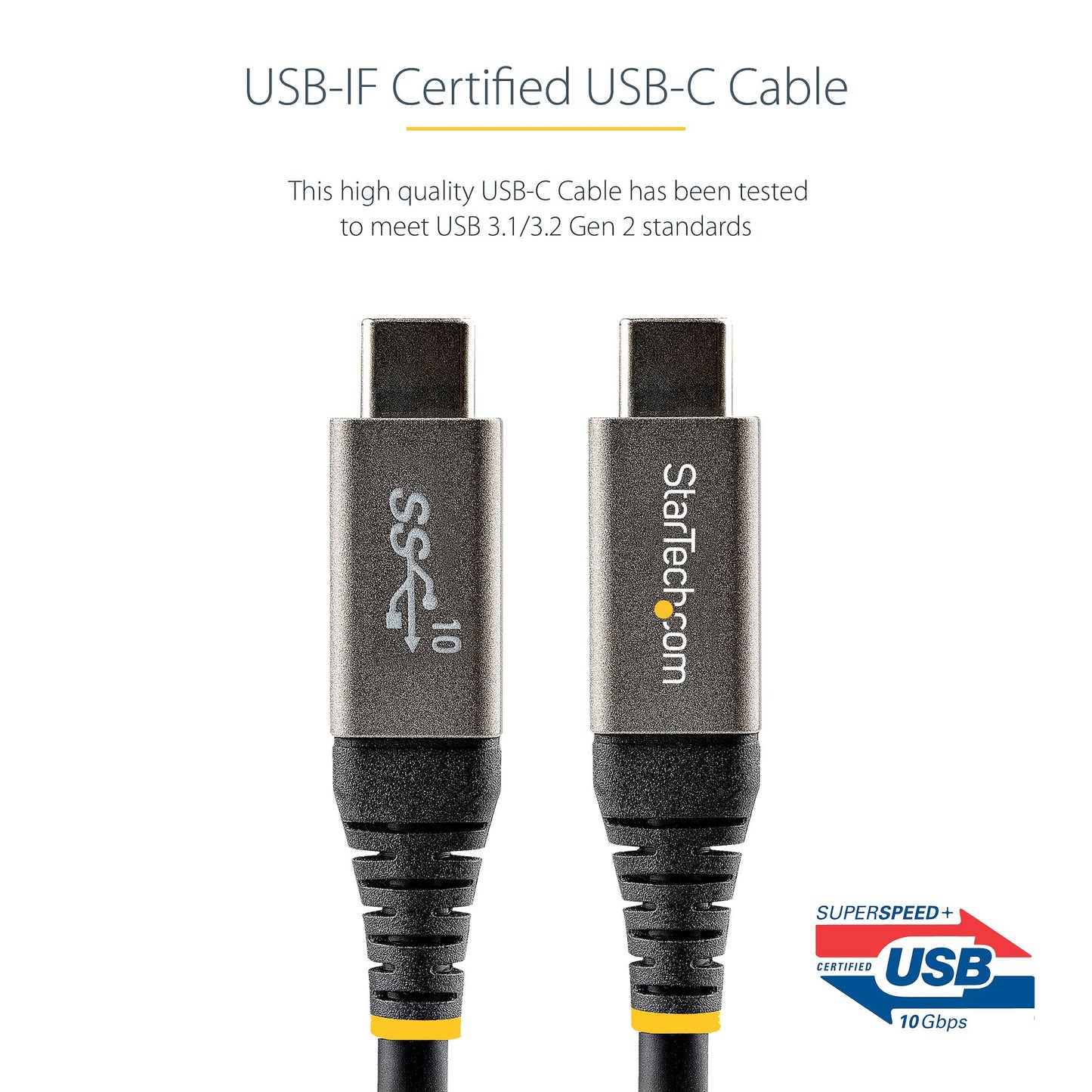 StarTech.com USB31CCV1M USB cable USB 3.2 Gen 2 (3.1 Gen 2) 39.4" (1 m) USB C Black, Gray