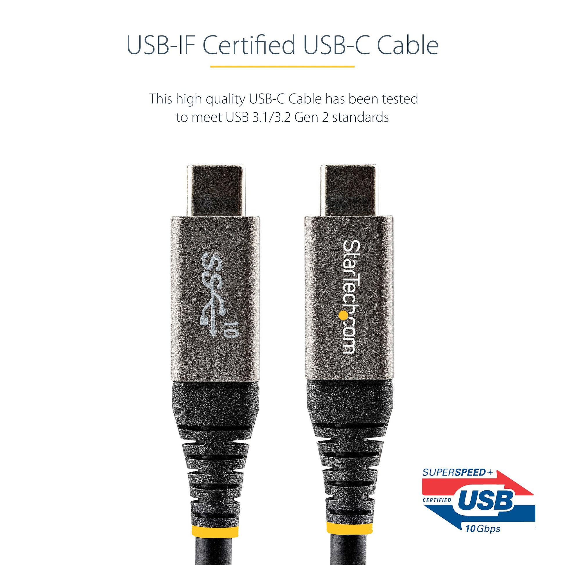 StarTech.com USB31CCV1M USB cable USB 3.2 Gen 2 (3.1 Gen 2) 39.4" (1 m) USB C Black, Gray