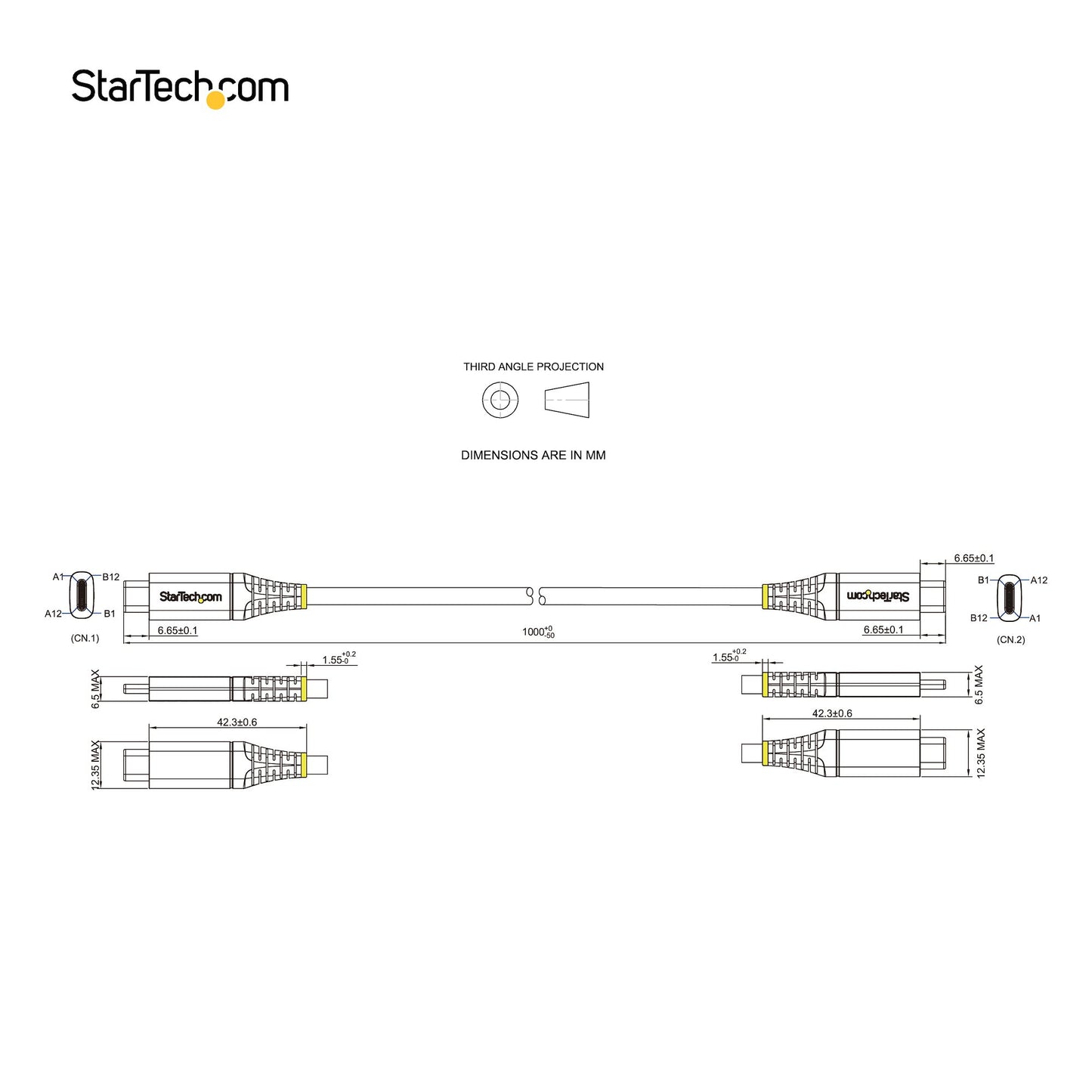 StarTech.com USB31CCV1M USB cable USB 3.2 Gen 2 (3.1 Gen 2) 39.4" (1 m) USB C Black, Gray