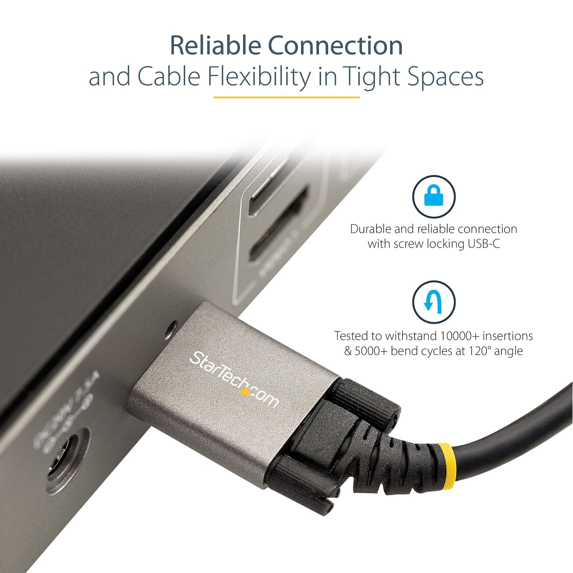 StarTech.com USB31CCSLKV50CM USB cable USB 3.2 Gen 2 (3.1 Gen 2) 19.7" (0.5 m) USB C Gray, Black