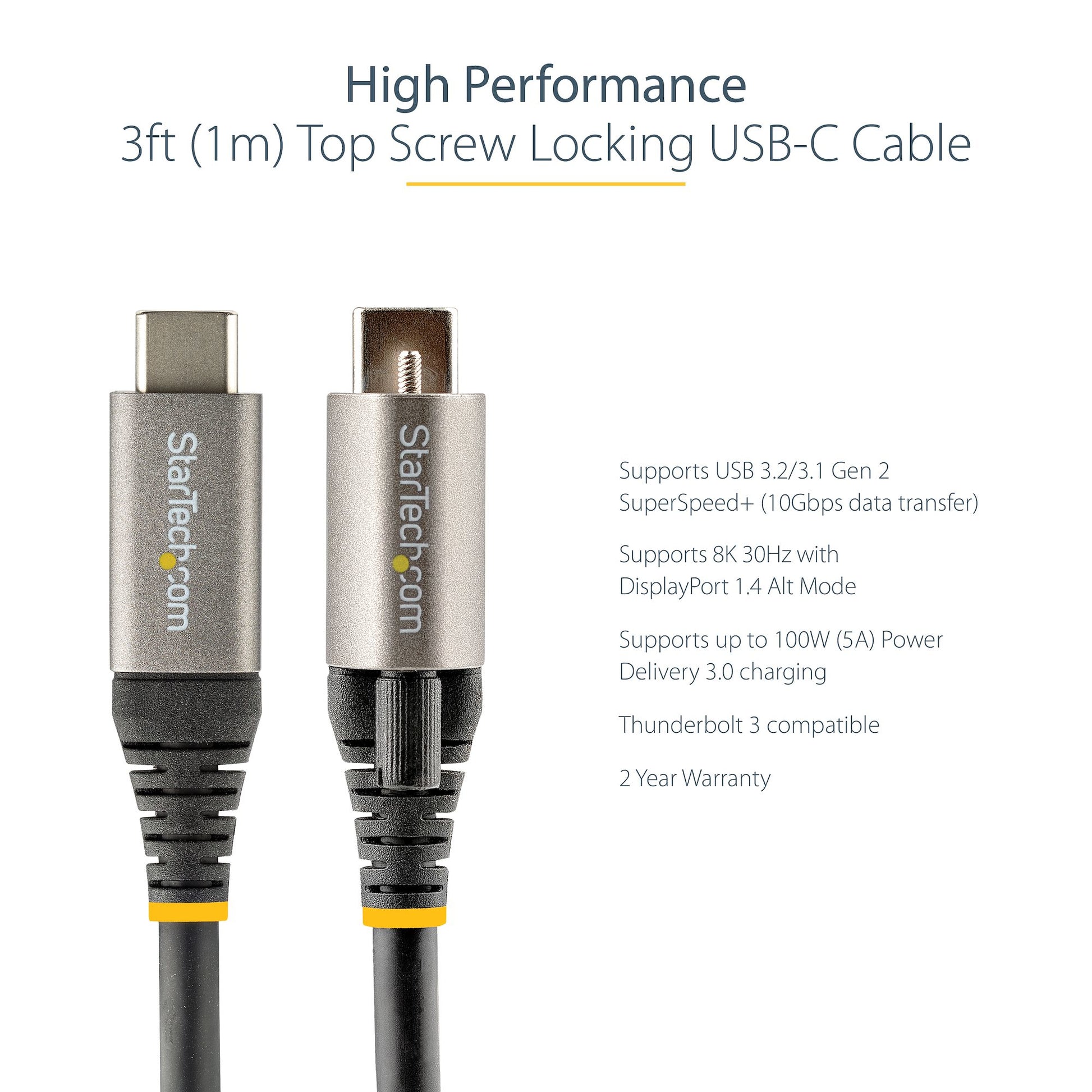 StarTech.com USB31CCTLKV1M USB cable USB 3.2 Gen 2 (3.1 Gen 2) 39.4" (1 m) USB C Black, Gray