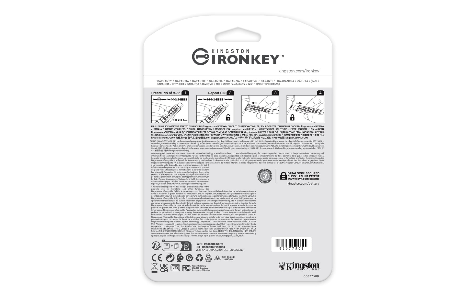 Kingston Technology IronKey Keypad 200 USB flash drive 512 GB USB Type-C 3.2 Gen 1 (3.1 Gen 1) Blue