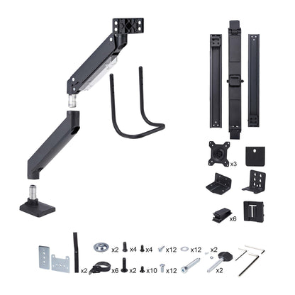 StarTech.com 3M1A3SG-MONITOR-ARM monitor mount / stand 27" Desk Black, Silver