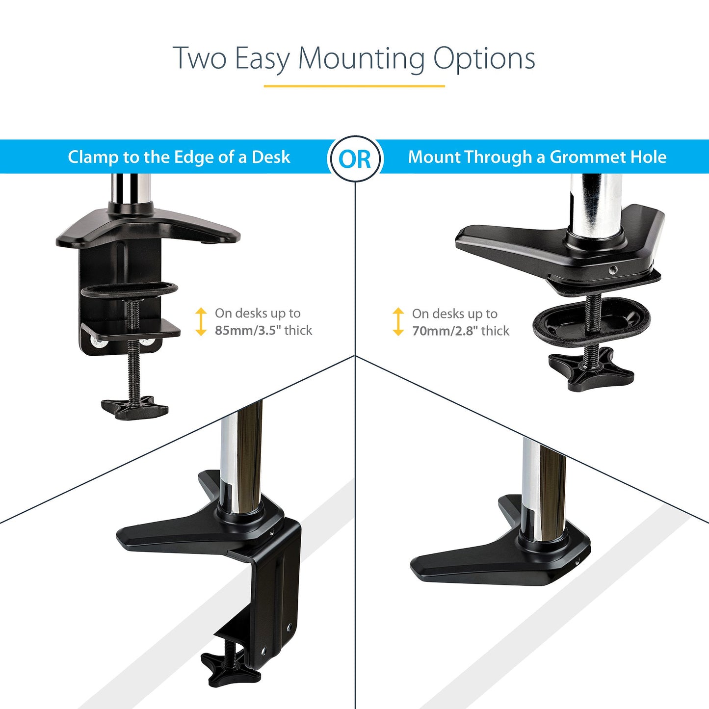 StarTech.com ARMPIVOTE2 monitor mount / stand 49" Desk Black