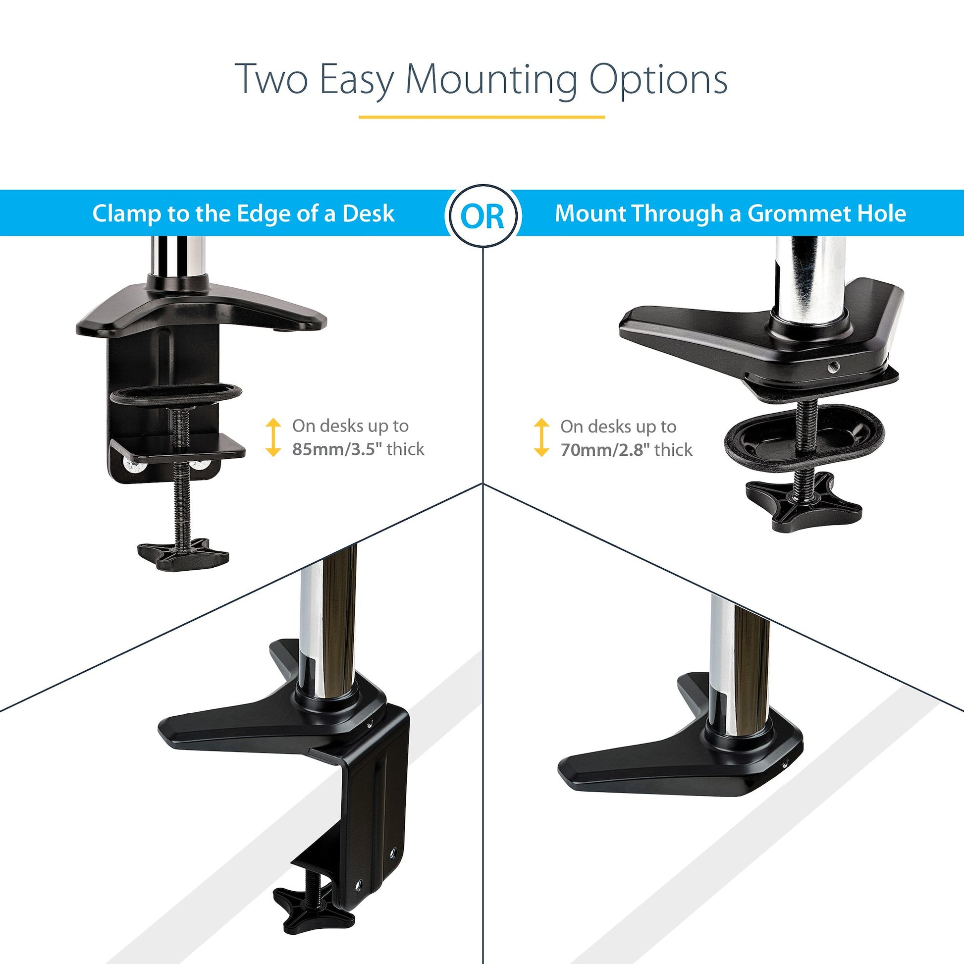StarTech.com ARMPIVOTE2 monitor mount / stand 49" Desk Black