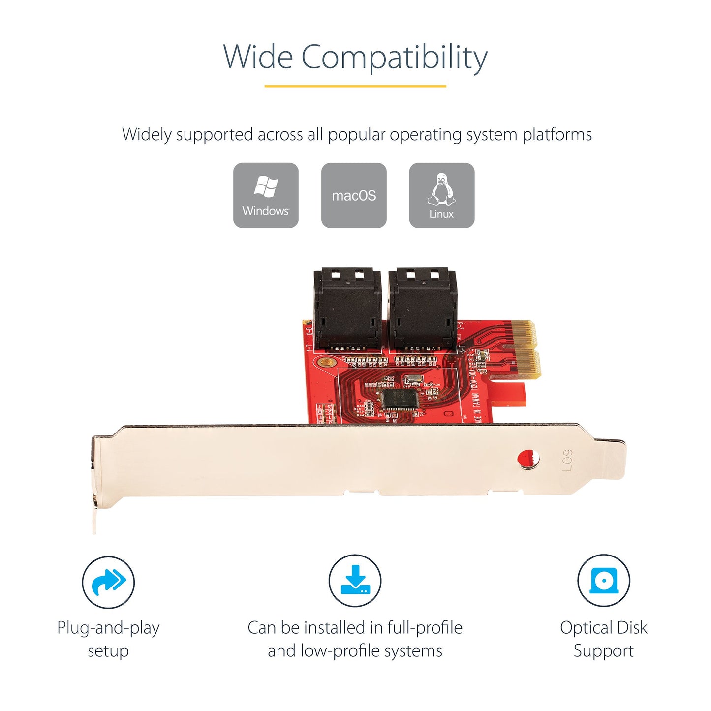 StarTech.com 4P6G-PCIE-SATA-CARD interface cards/adapter Internal