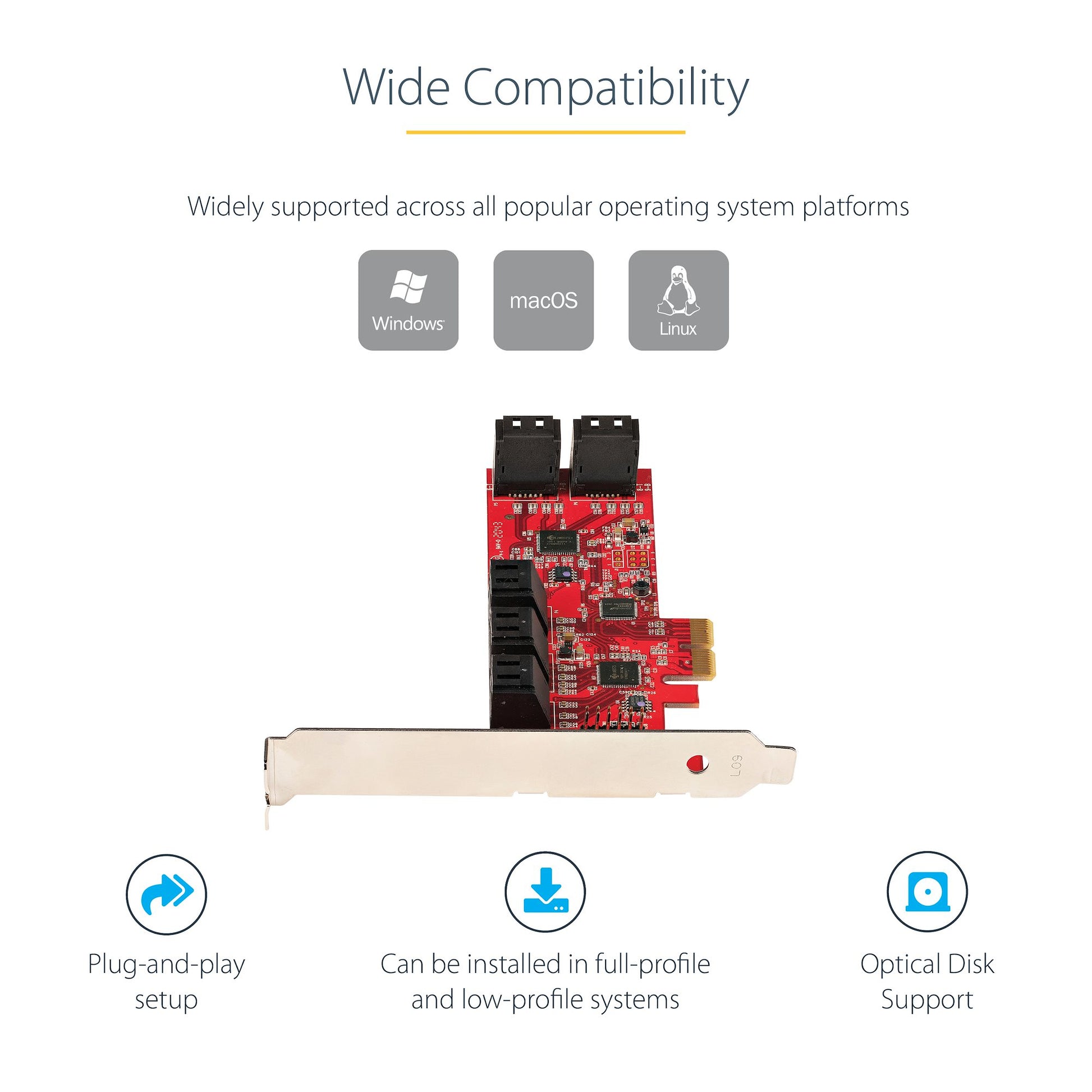 StarTech.com 10P6G-PCIE-SATA-CARD interface cards/adapter Internal