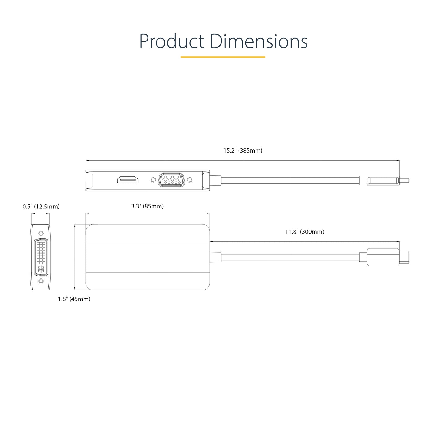 StarTech.com 118-USBC-HDMI-VGADVI USB graphics adapter 3840 x 2160 pixels Gray