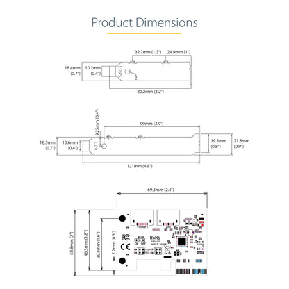 StarTech.com 2P6GR-PCIE-SATA-CARD interface cards/adapter Internal