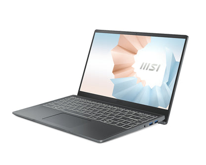 MSI Modern B5M-027 AMD Ryzen™ 5 5500U Laptop 14" Full HD 8 GB DDR4-SDRAM 256 GB SSD Wi-Fi 6 (802.11ax) Windows 10 Home Gray