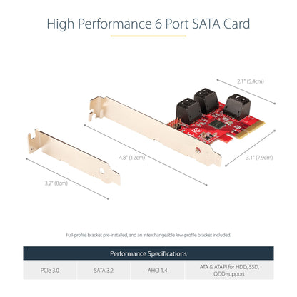 StarTech.com 2P6G-PCIE-SATA-CARD interface cards/adapter Internal