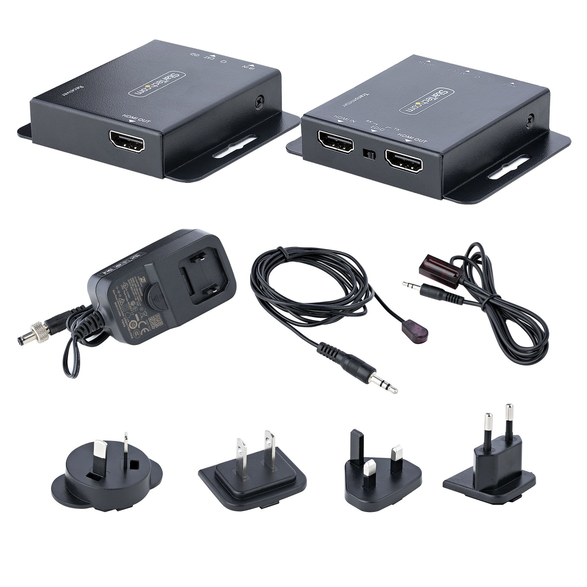 StarTech.com EXTEND-HDMI-4K40C6P1 AV extender AV transmitter & receiver Black