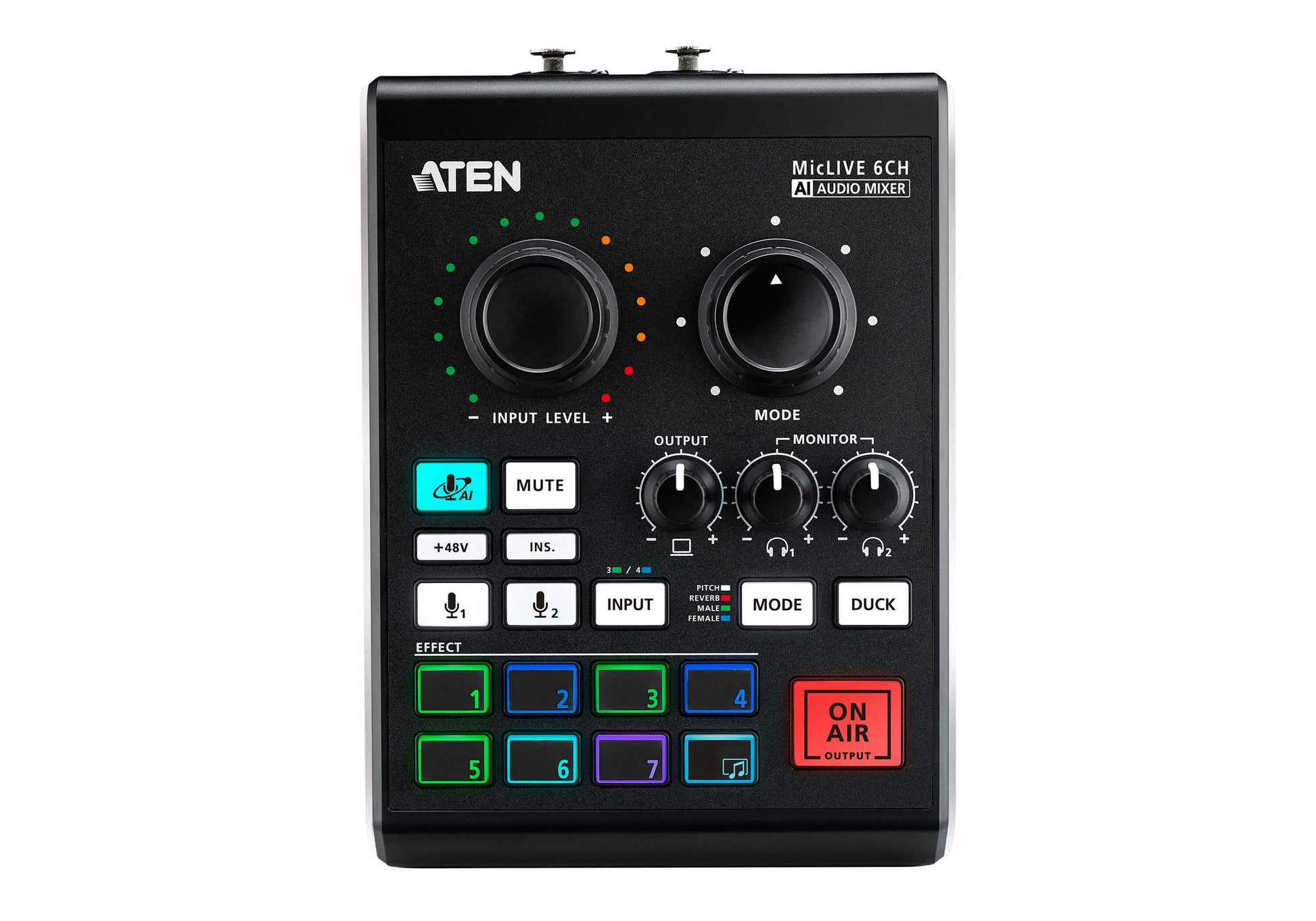 ATEN UC8000 audio mixer 6 channels 20 - 20000 Hz Black, Gray