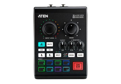 ATEN UC8000 audio mixer 6 channels 20 - 20000 Hz Black, Gray