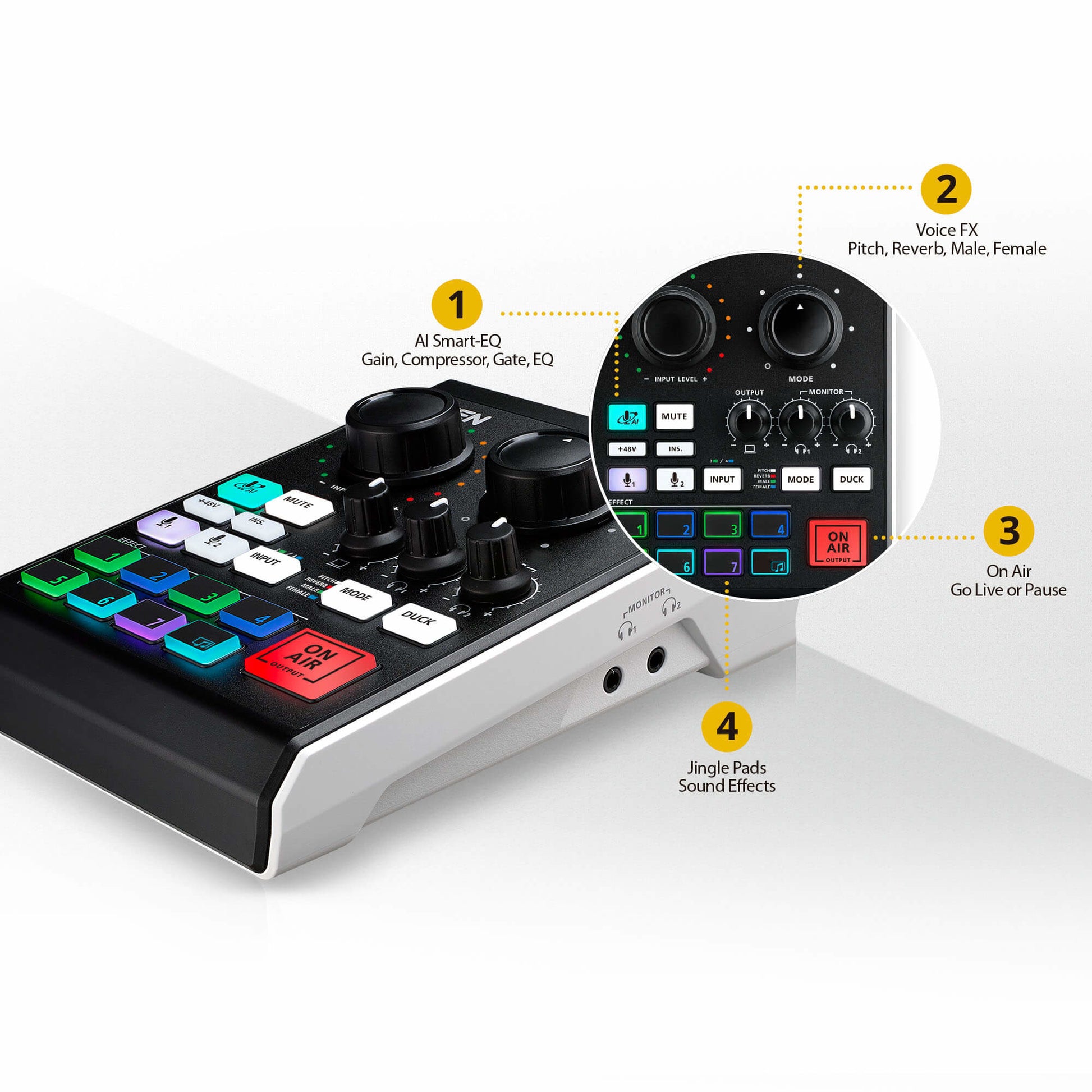 ATEN UC8000 audio mixer 6 channels 20 - 20000 Hz Black, Gray