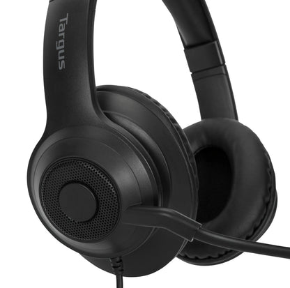 Targus AEH102TT headphones/headset Wired Head-band Office/Call center USB Type-A Black