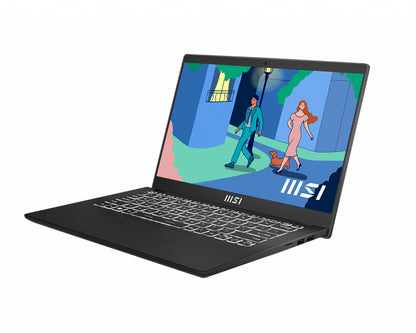 MSI Modern C12M-032 Intel® Core™ i5 i5-1235U Laptop 14" Full HD 8 GB DDR4-SDRAM 512 GB SSD Wi-Fi 6 (802.11ax) Windows 11 Home Black