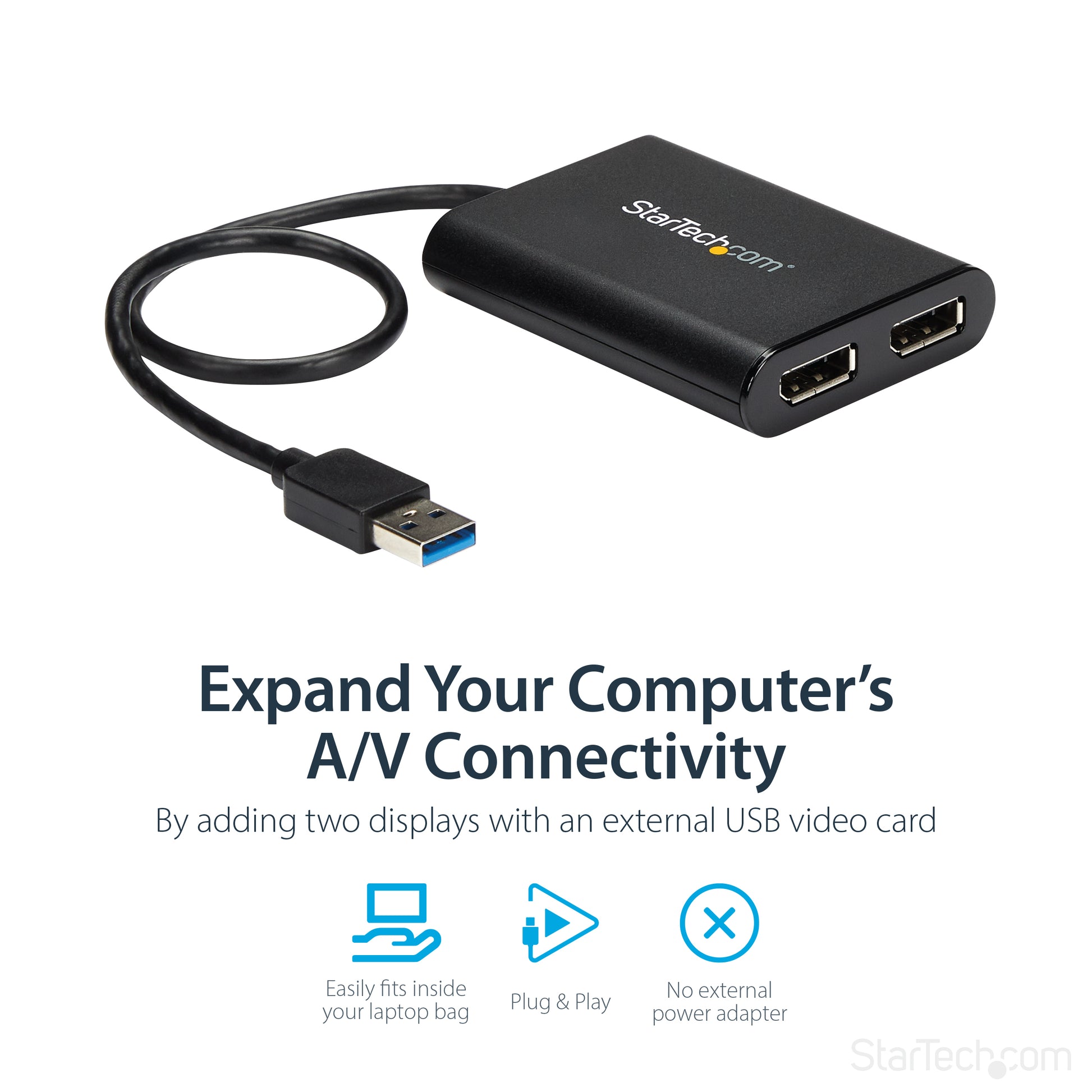 StarTech.com USB32DP24K60 USB graphics adapter 4096 x 2160 pixels Black