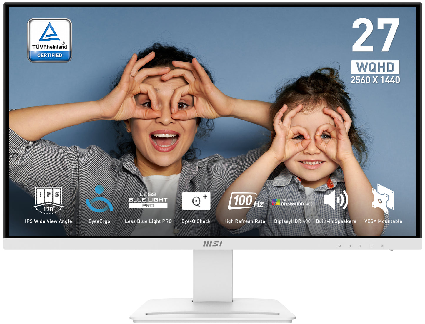 MSI Pro MP273QW E2 computer monitor 27" 2560 x 1440 pixels Wide Quad HD White