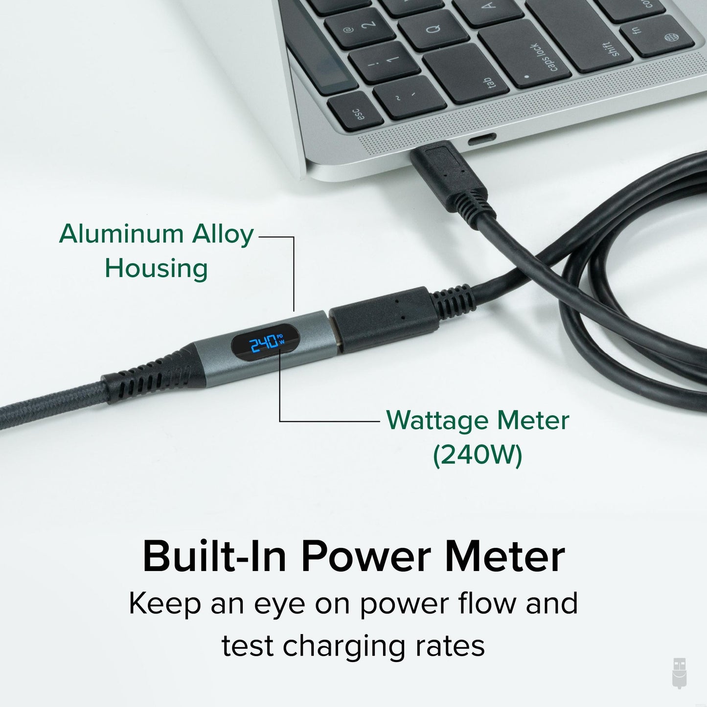 Plugable Technologies USBC-METER3-1MF USB cable USB 3.2 Gen 2 (3.1 Gen 2) 39.4" (1 m) Black