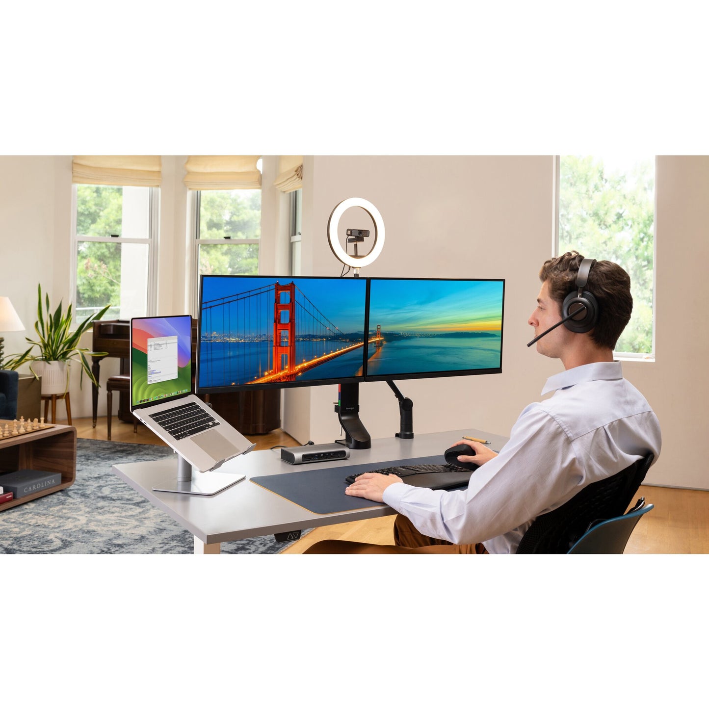 Kensington H3000 Headset Wireless Head-band Gaming USB Type-C Bluetooth Black