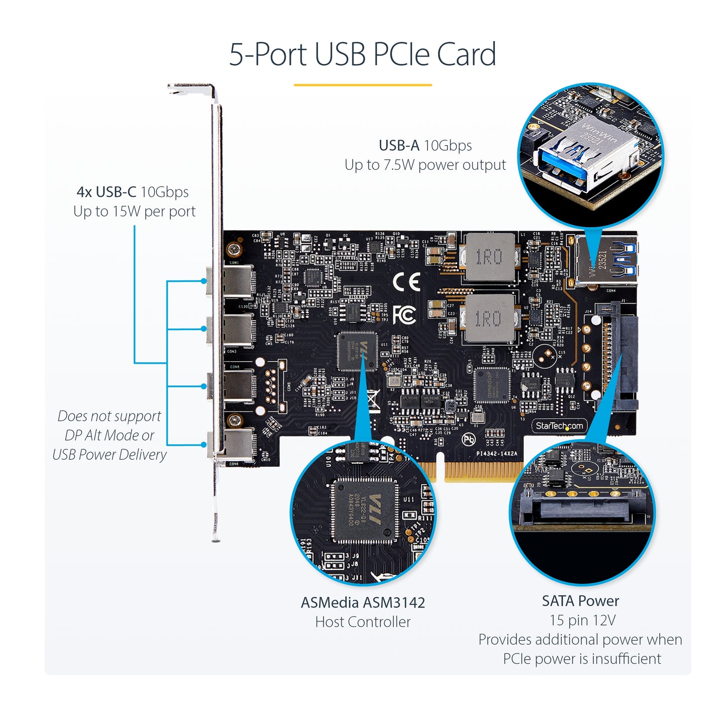 StarTech.com PS4C3IA3-USB-C-CARD interface cards/adapter Internal USB Type-C