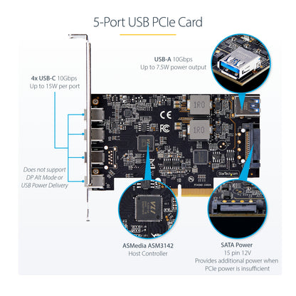 StarTech.com PS4C3IA3-USB-C-CARD interface cards/adapter Internal USB Type-C
