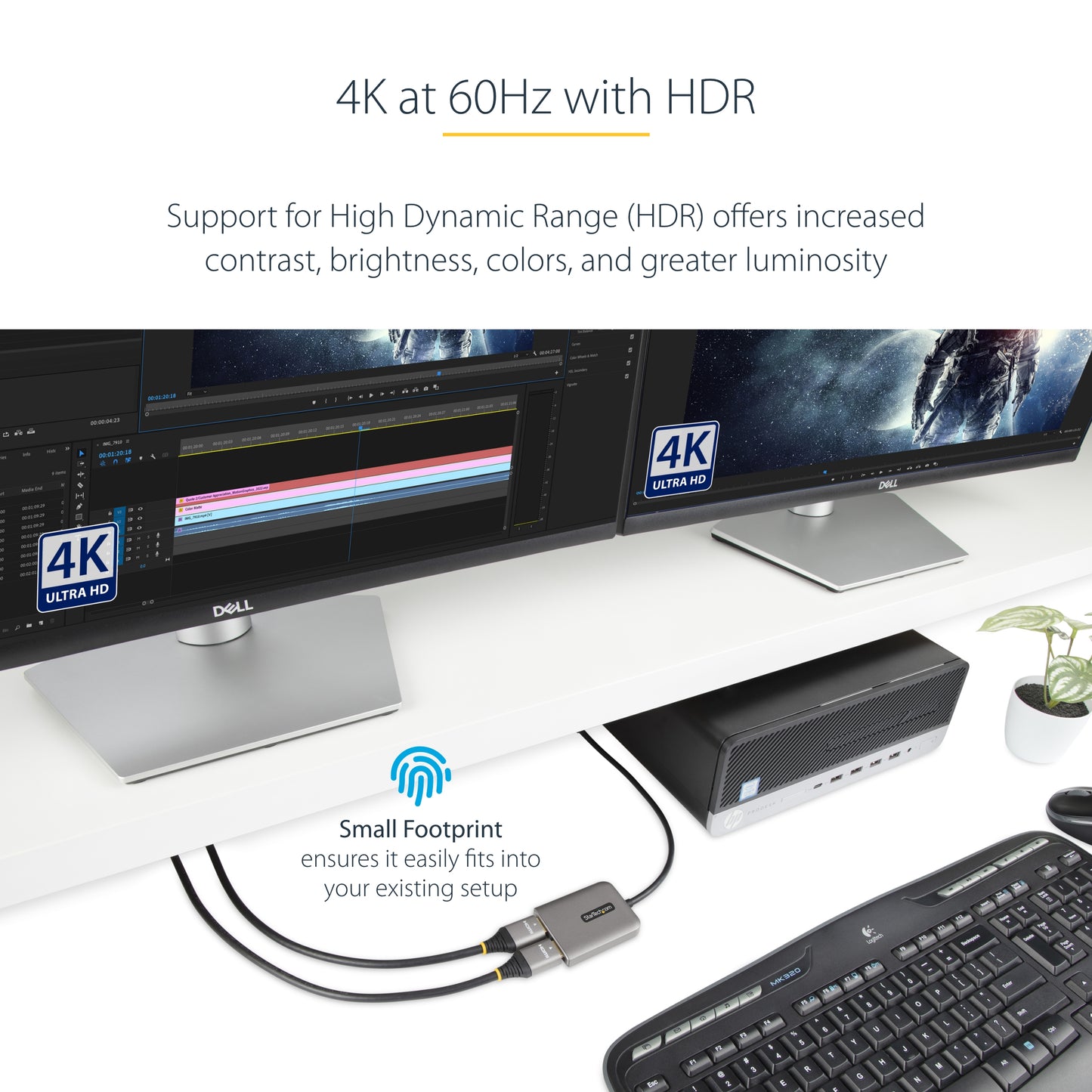 StarTech.com MST14DP122HD video cable adapter 11.8" (0.3 m) DisplayPort 2 x HDMI Black, Gray